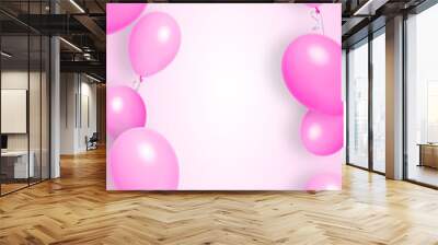 Balloons celebration background with text Wall mural