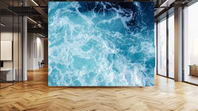 Blue sea texture with waves Wall mural