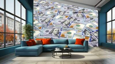 Money background of dollar banknotes Wall mural