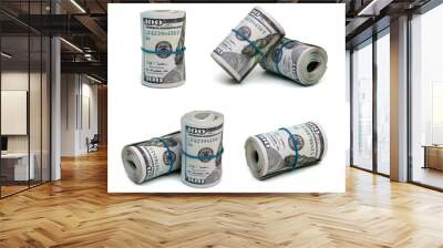 Set of money roll dollars Wall mural