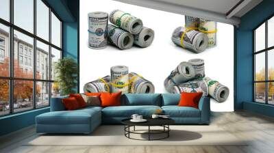 Set of money roll dollars Wall mural