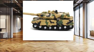 Toy tank isolate on white Wall mural