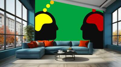 illustration of two human heads Wall mural