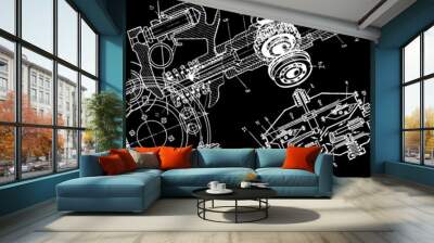 technical drawing Wall mural