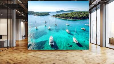 Aerial view of Paklinski Islands in Hvar, Croatia. Wall mural