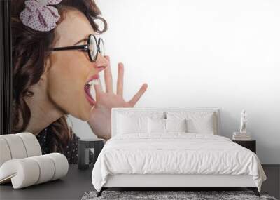 woman shouting or screaming Wall mural