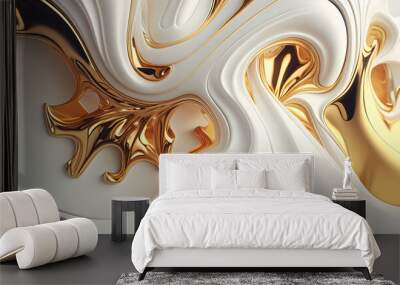 Exploring the Majestic Beauty of White and Gold Textures Wall mural