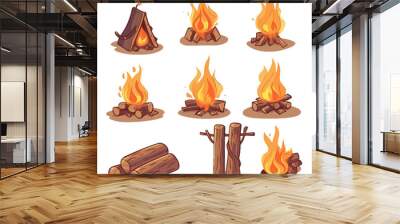 Game campfire sprite animation in cartoon style game user interface gui element for video game computer or web design
 Wall mural