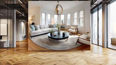 360 living room panorama interior. Modern high degree definition. Wall mural