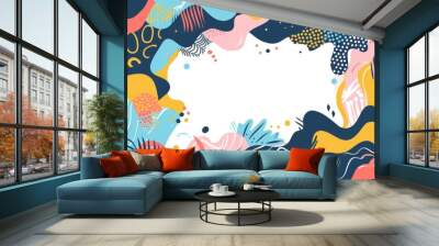 A colorful abstract background with a blank space in the middle Wall mural