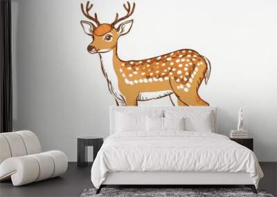 A deer with distinctive spotted antlers, great for outdoor or wildlife themed projects Wall mural