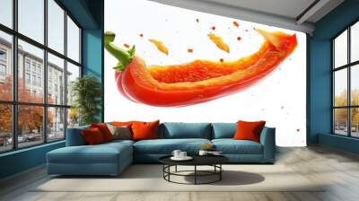 A juicy red pepper with a bite taken out, great for food and cooking illustrations Wall mural