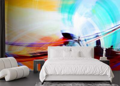 Abstract bright color motion composition. Modern futuristic dynamic background. Fractal artwork for creative graphic design Wall mural