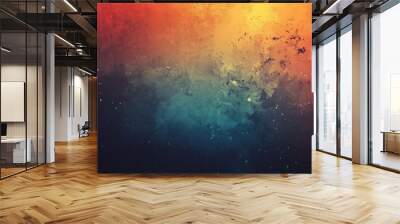 Abstract night sky with galaxies, stars, close up space. Gradient blurred colorful with grain noise effect. Social media, mobile phone background, desktop wallpaper Wall mural