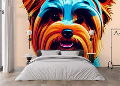 Bright illustration of a dog. Dog portrait. yorkshire terrier,yorkshire Wall mural