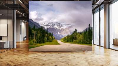 Mount Robson. highest peak in the Canadian Rockies. Mount Robson Provincial Park. British Columbia, Canada Wall mural