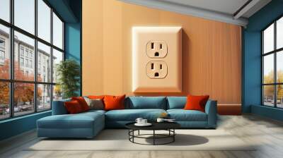 Close-up image of a dual electrical outlet Wall mural