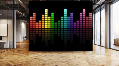 Digital colorful equalizer sound waves. abstract vector illustration Wall mural