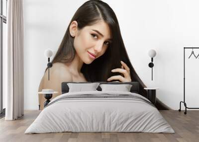 Fashion woman with straight long shiny hair. Beauty and hair care Wall mural