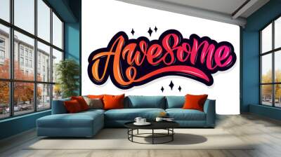 Awesome lettering typography Wall mural