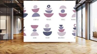 Focus, pause, moment flat vector posters set Wall mural