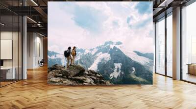 Hike on the mountain Wall mural