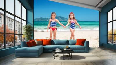 Kids at the beach Wall mural