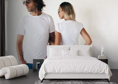 t-shirt mockup on model Wall mural