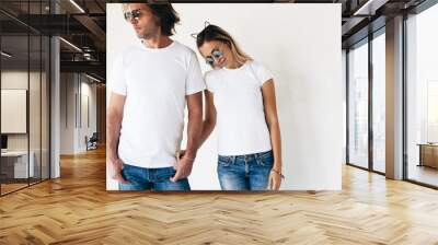 T-shirt mockup on model Wall mural