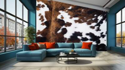 the texture of white and brown cowhide  Wall mural