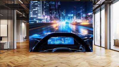 Racing video simulator. Playing Arcade Car Video Games Wall mural