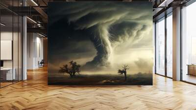 tornado storm ai generated Wall mural