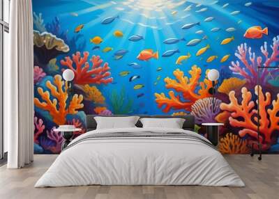 tropical coral reef ai generated Wall mural