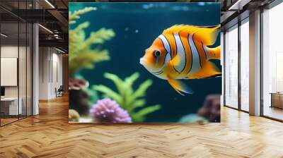 yellow tang fish ai generated Wall mural