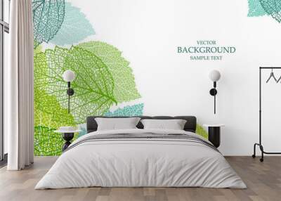 Background with leaves  Wall mural