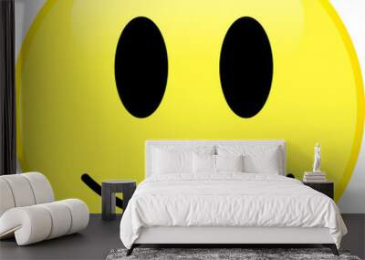 Yellow smiley face with a positive emotion. Wall mural