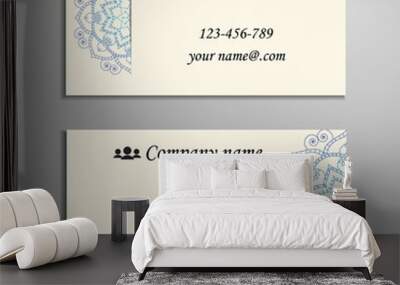 Invitation, business card or banner with text template. Round fl Wall mural