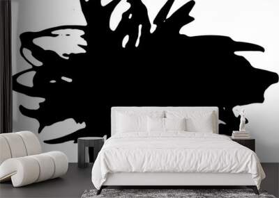 Grunge brush, rough ink black stroke Wall mural