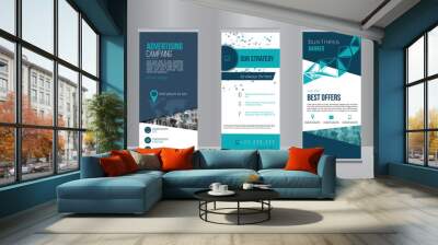 rollup banner design with simple shapes for minimalistic company promotion Wall mural