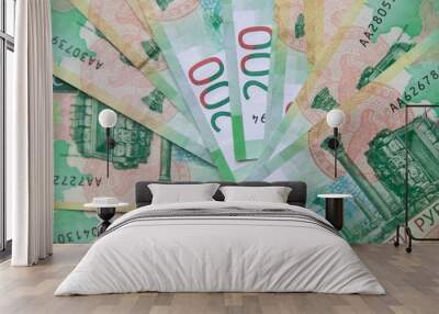 new paper bills. Russian money. Finance and money. Wall mural