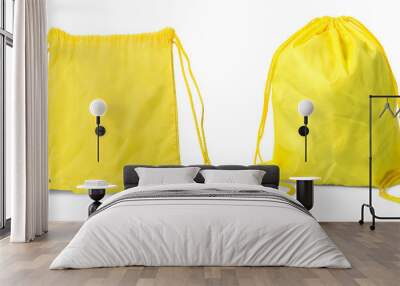 Drawstring pack template classic yellow Wall mural