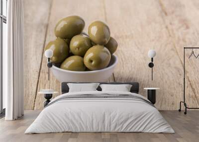 pickled green olives in a bowl Wall mural