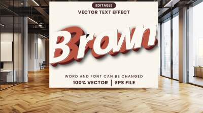 Brown 3d text effect. Classic Vintage Style. Vector design. Wall mural