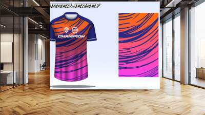 Soccer jersey mockup for football club. Vector sublimation sports apparel design. Uniform front view templates football jersey. Wall mural