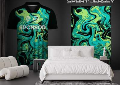 Soccer jersey sport shirt design template Wall mural