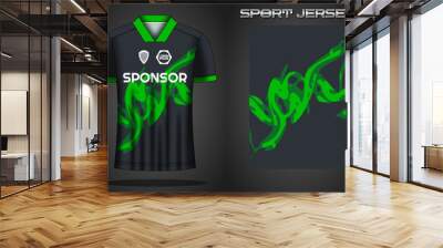 Soccer jersey sport shirt design template Wall mural