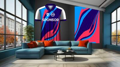 Soccer jersey sport shirt design template Wall mural