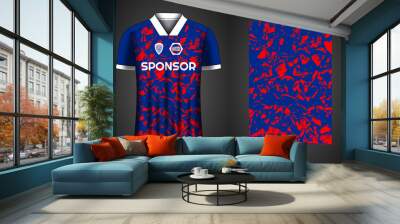 Soccer jersey sport shirt design template Wall mural