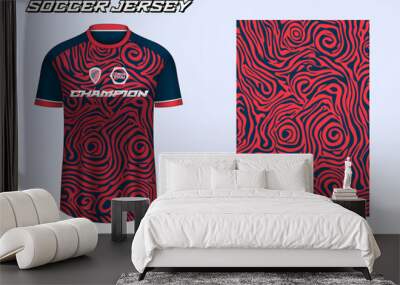 Soccer jersey sport t-shirt design mockup for football club Wall mural