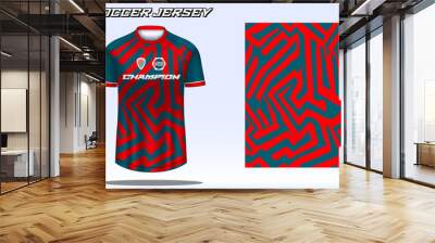 Soccer jersey sport t-shirt design mockup for football club Wall mural